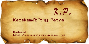 Kecskeméthy Petra névjegykártya
