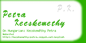 petra kecskemethy business card