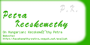 petra kecskemethy business card